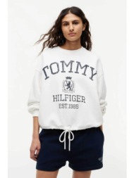 tommy hilfiger γυναικείο φούτερ με λογότυπο relaxed fit - ww0ww50941 εκρού