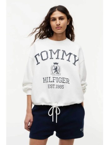 tommy hilfiger γυναικείο φούτερ με λογότυπο relaxed fit 