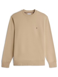 tommy hilfiger ανδρική μπλούζα φούτερ με κεντημένο λογότυπο regular fit - mw0mw37237 μπεζ