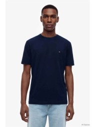 tommy hilfiger ανδρικό t-shirt με κεντημένο λογότυπο regular fit - mw0mw37313 μπλε navy