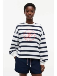 tommy hilfiger γυναικείο φούτερ με λογότυπο relaxed fit - ww0ww50969 εκρού
