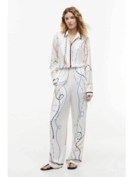 tommy hilfiger γυναικείο παντελόνι με rope print straight fit - ww0ww50976 πολύχρωμο