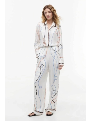 tommy hilfiger γυναικείο παντελόνι με rope print straight