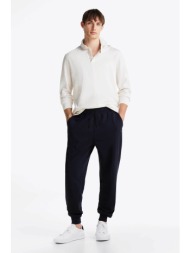 tommy hilfiger ανδρικό παντελόνι φόρμας με λάστιχο και λογότυπο regular fit - mw0mw37236 σκούρο μπλε