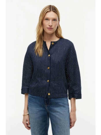 tommy hilfiger γυναικείο πουκάμισο cropped με ριγέ σχέδιο