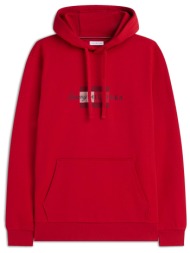 tommy hilfiger ανδρική μπλούζα φούτερ με κουκούλα και λογότυπο regular fit - mw0mw43220 κόκκινο