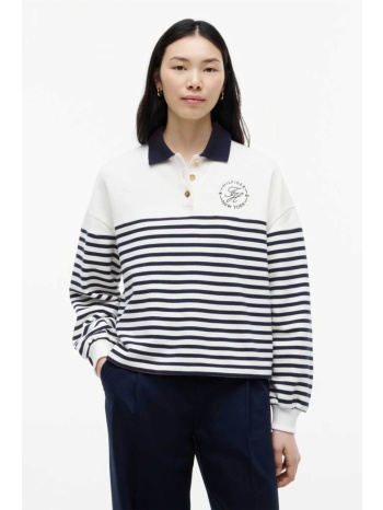 tommy hilfiger γυναικείο φούτερ με πόλο γιακά relaxed fit 