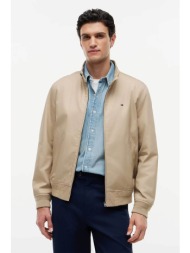 tommy hilfiger ανδρικό jacket με ψηλό λαιμό και κεντημένο λογότυπο regular fit - mw0mw43468 μπεζ