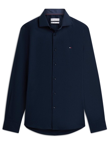 tommy hilfiger ανδρικό πουκάμισο με κεντημένο λογότυπο slim