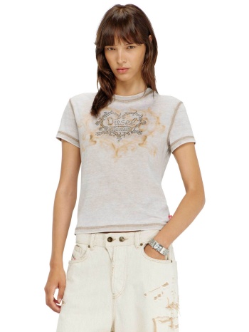 diesel γυναικείο t-shirt με burnout washed effect και