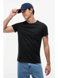 tommy jeans ανδρικό t-shirt με κεντημένο λογότυπο extra slim fit - dm0dm04411 μαύρο