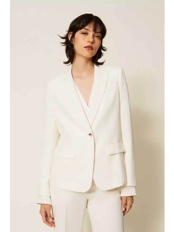 twinset γυναικείο σακάκι με crêpe ύφασμα - 262tp2044 εκρού