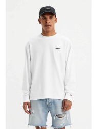 levi`s® ανδρική μακρυμάνικη μπλούζα με λογότυπο relaxed fit `authentic` - a68870004 λευκό