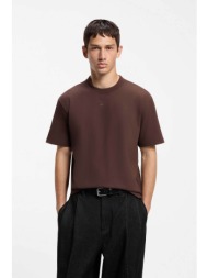 hugo ανδρικό t-shirt με λογότυπο relaxed fit `dapolino` - 50488330 καφέ σκούρο