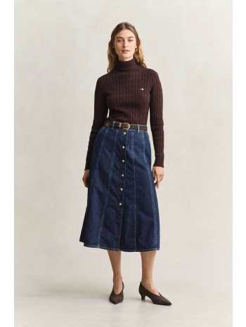 gant γυναικεία denim midi φούστα flared relaxed fit 