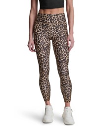 dkny γυναικείο κολάν 7/8 με all-over logo print - dp6p3491 καφέ