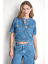 dkny γυναικείο denim jacket cropped - dj6j6278 denim blue