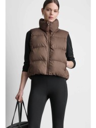 dkny γυναικείο μπουφάν αμάνικο καπιτονέ - dp6v3145 καφέ