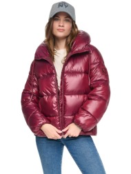 dkny γυναικείο μπουφάν καπιτονέ μονόχρωμο - dj6j6113 μπορντό