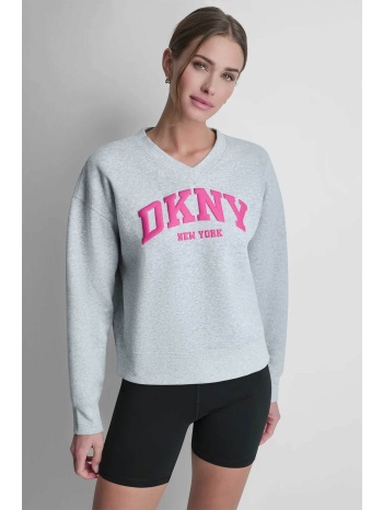 dkny γυναικεία μπλούζα φούτερ με ανάγλυφο λογότυπο 