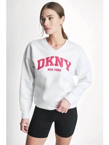 dkny γυναικεία μπλούζα φούτερ με ανάγλυφο λογότυπο 