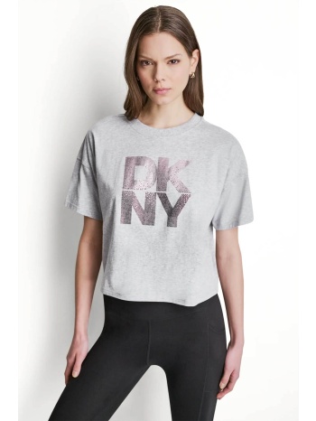 dkny γυναικείο t-shirt με ανάγλυφο λογότυπο με στρας