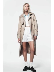 dkny γυναικεία καπαρτίνα με ζώνη - dj6j6232 μπεζ