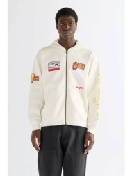 wrangler® ανδρική ζακέτα φούτερ με κουκούλα regular fit `vintage` - 112387047 λευκό