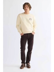 wrangler® ανδρικό κοτλέ παντελόνι πεντάτσεπο straight fit `greensboro` - 112386859 καφέ
