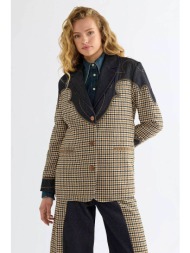 wrangler® γυναικείο σακάκι regular fit `houndstooth` - 112386802 μπεζ