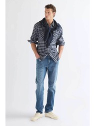wrangler® ανδρικό τζιν παντελόνι πεντάτσεπο regular tapered fit `redford` - 112388215 denim blue