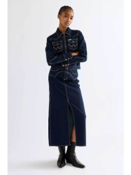 wrangler® γυναικεία denim midi φούστα πεντάτσεπη slim fit `western` - 112386697 denim blue σκούρο