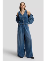 lee® γυναικεία denim ολόσωμη φόρμα αμάνικη πεντάτσεπη regular fit `dapper` - 112385844 denim blue