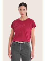 gerry weber γυναικείο τ-shirt με κέντημα - n71700696038 βυσσινί