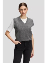 lee® γυναικεία αμάνικη πλεκτή μπλούζα με v slim fit - 112385662 γκρι