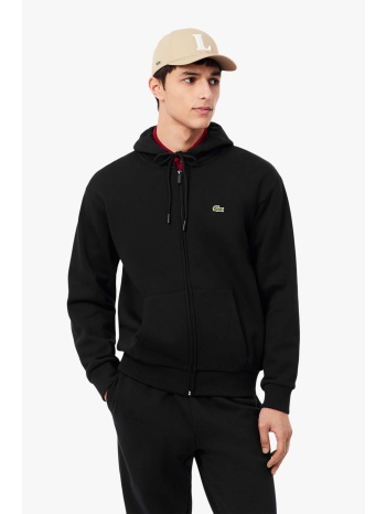 lacoste ανδρική ζακέτα φούτερ με κουκούλα και κεντημένο