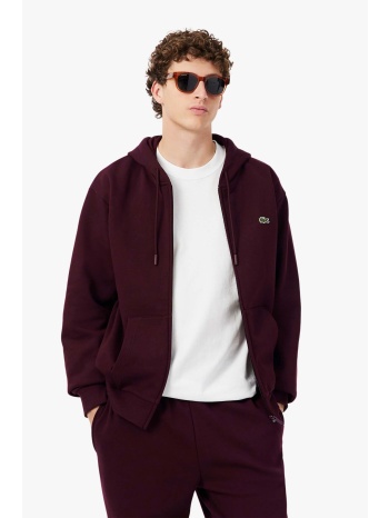 lacoste ανδρική ζακέτα φούτερ με κουκούλα και κεντημένο