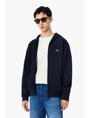 lacoste ανδρική ζακέτα φούτερ με κουκούλα και κεντημένο