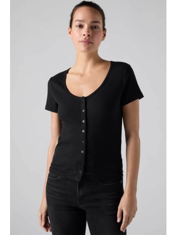 levi`s® γυναικείο πλεκτό τοπ ribbed με κουμπιά slim fit