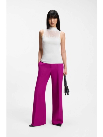 hugo γυναικείο παντελόνι μονόχρωμο wide leg `hasmina` 