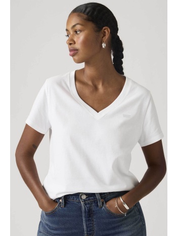 levi`s® γυναικείο t-shirt με v και λογότυπο standard fit