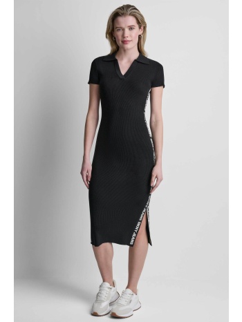 dkny γυναικείο midi φόρεμα με λογότυπο στο πλάι - dj6r0542