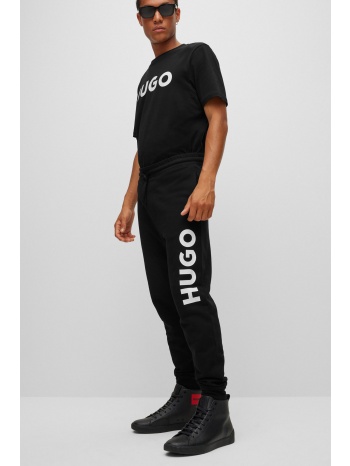 hugo ανδρικό παντελόνι φόρμας με logo print στο πλάι