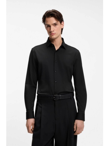 hugo ανδρικό πουκάμισο slim fit `kenno` - 50481195 μαύρο