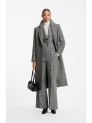hugo γυναικείο παλτό με herringbone pattern `mojeni` - 50571461 ασπρόμαυρο