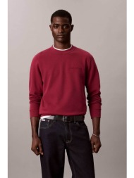 calvin klein ανδρική μπλούζα φούτερ με κεντημένο λογότυπο relaxed fit - lv04lh226g κόκκινο indian