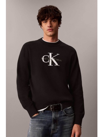 calvin klein jeans ανδρικό πουλόβερ με λογότυπο relaxed fit
