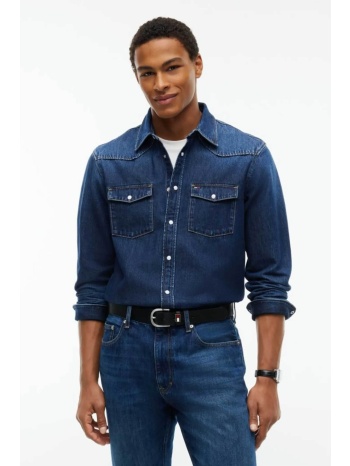tommy jeans ανδρικό denim πουκάμισο regular fit 