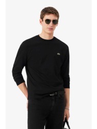 lacoste ανδρική μακρυμάνικη μπλούζα με κεντημένο λογότυπο classic fit - th7307 μαύρο
