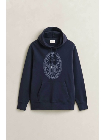 gant ανδρική μπλούζα φούτερ με κουκούλα και graphic print